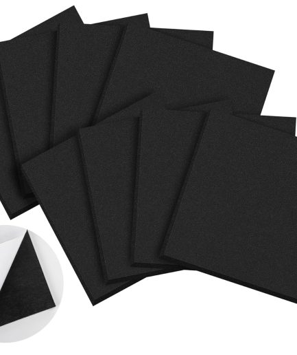 Foam Panel Category — 8-Pack Adhesive Closed-Cell Foam Gaskets — 4×4 inches each, 1/2-inch Thick, Self-Adhesive Soundproofing and Anti-Vibration Pads, Non-Slip, Suitable for Furniture, Cars, Speakers, and DIY Projects